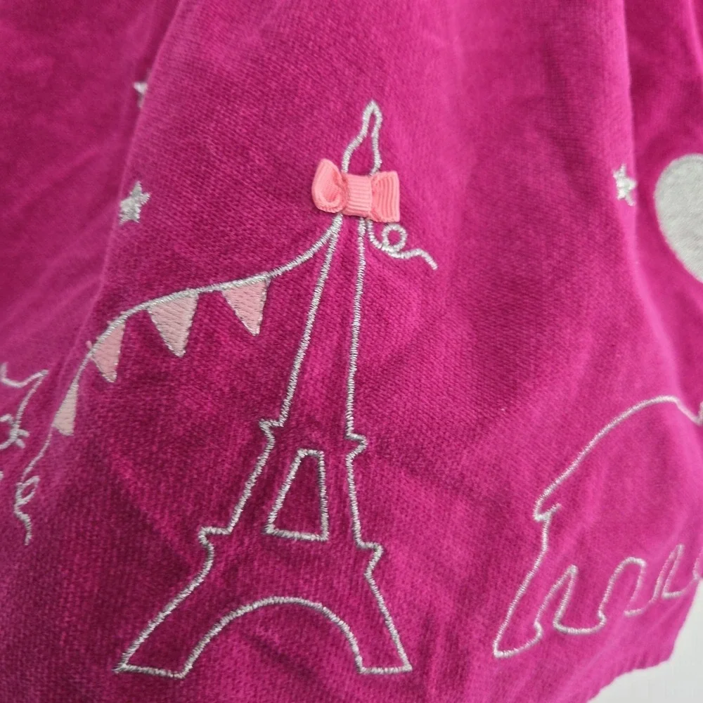 Gymboree Girls Fuchsia Pink Animal Party Dress Starry Night Paris Size 2T Cotton